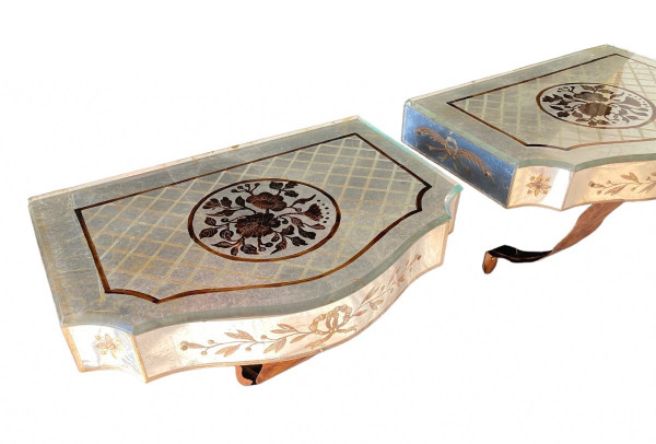 Paire de Consoles d'Appliques Murales Décoratives, Vers 1950