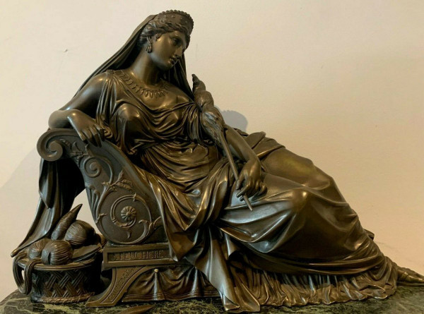 Imposante Uhr Aus Bronze Und Marmor J Feuchere Verleger Gauthier XIX Jahrhundert