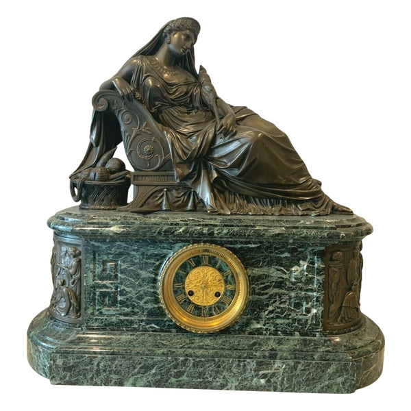 Imposante Uhr Aus Bronze Und Marmor J Feuchere Verleger Gauthier XIX Jahrhundert