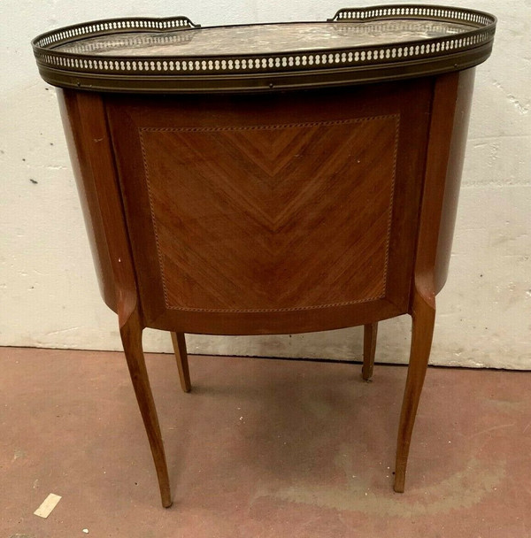 Comò a Rene Stile Luigi XV Piano in Marmo A Galleria in Ottone XX Secolo