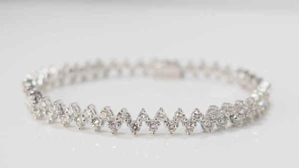 Bracciale River In Oro Bianco E Diamanti