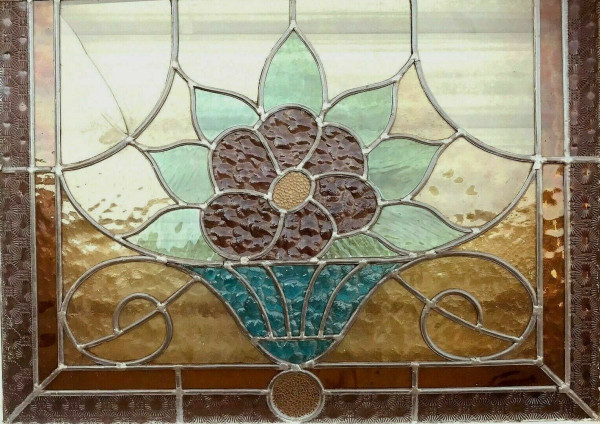 Séparation De Trois Portes En Vitraux Art Déco Epoque 1900