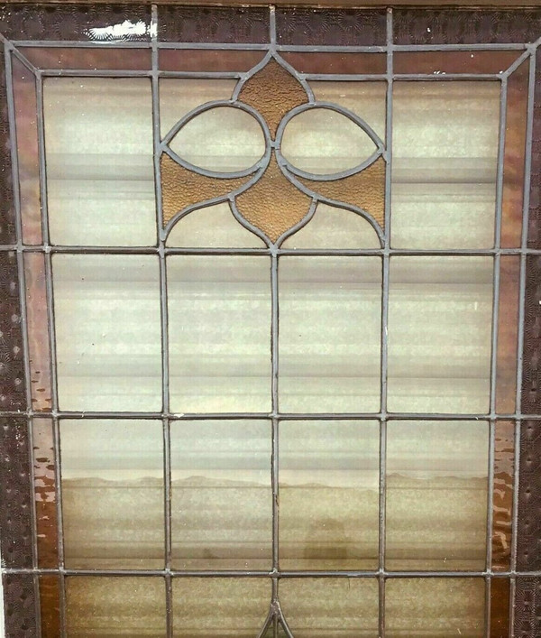 Séparation De Trois Portes En Vitraux Art Déco Epoque 1900