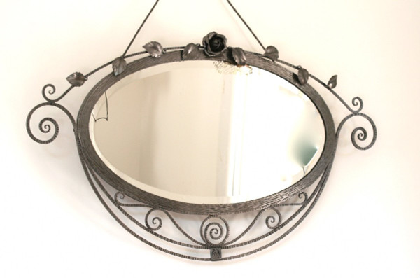 Miroir Fer Forgé Battu Brossé