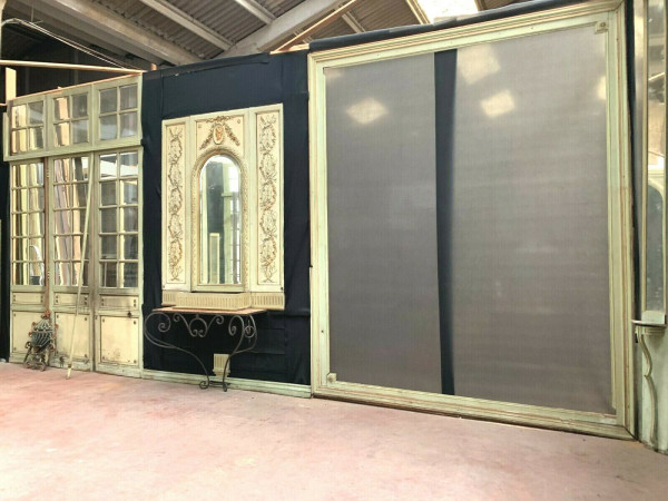 Boiserie De Style Louis XVI En Bois Patiné Portes De Séparation XIX Siècle