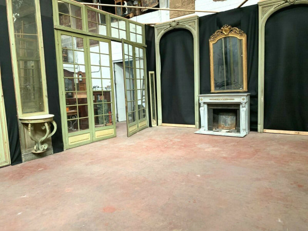 Boiserie De Style Louis XVI En Bois Patiné Portes De Séparation XIX Siècle