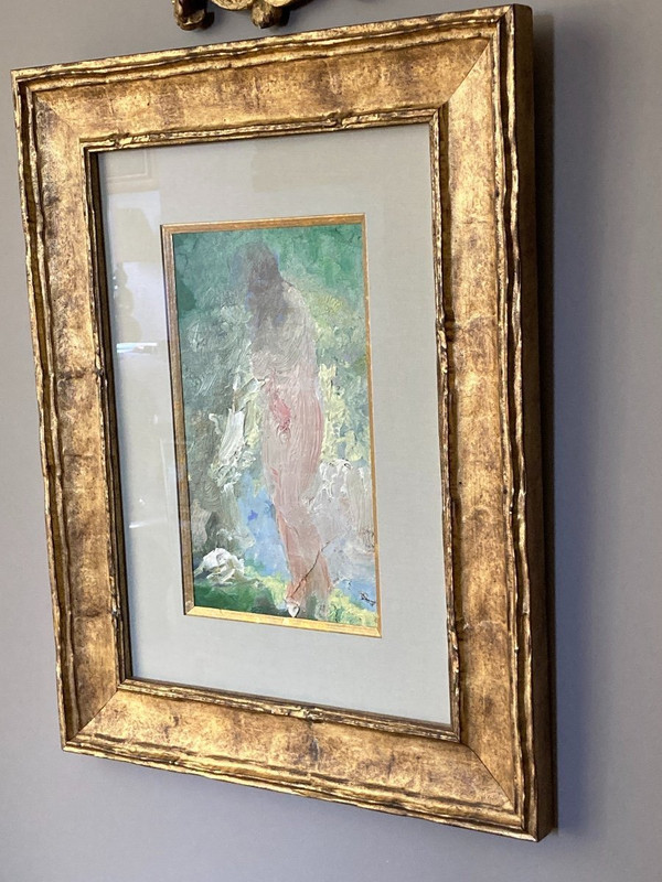 Peinture d'Une Baigneuse Nue, Attribué à Chmaroff Pavel