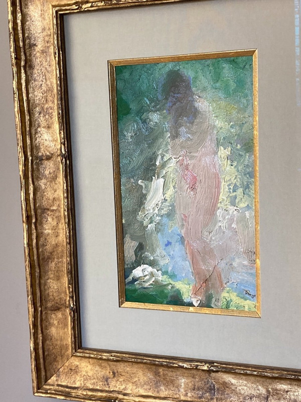 Peinture d'Une Baigneuse Nue, Attribué à Chmaroff Pavel