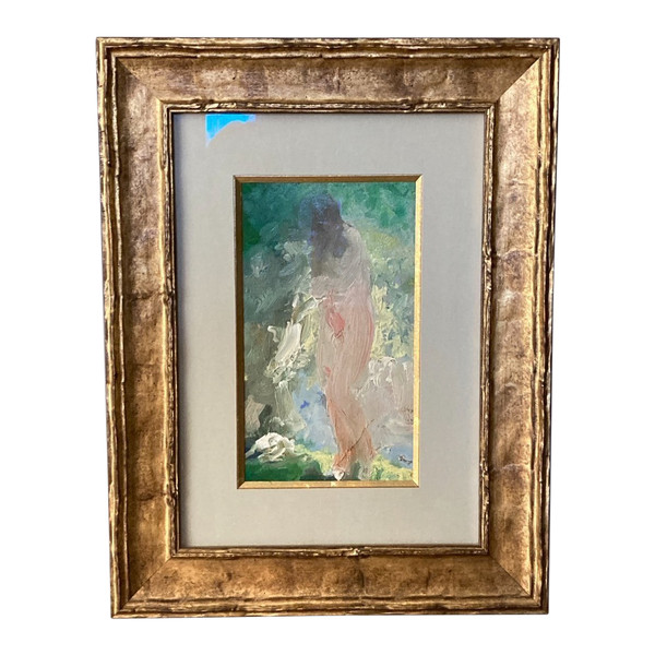 Peinture d'Une Baigneuse Nue, Attribué à Chmaroff Pavel