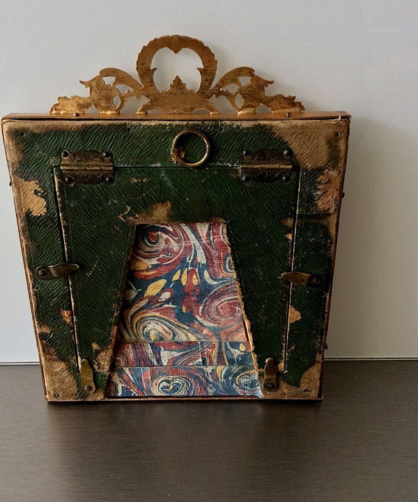 Miniatura in smalto su rame, cornice in bronzo dorato, XIX secolo