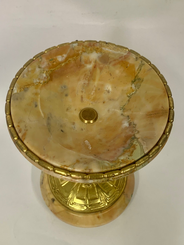 Pair of marble and gilt bronze cassolettes