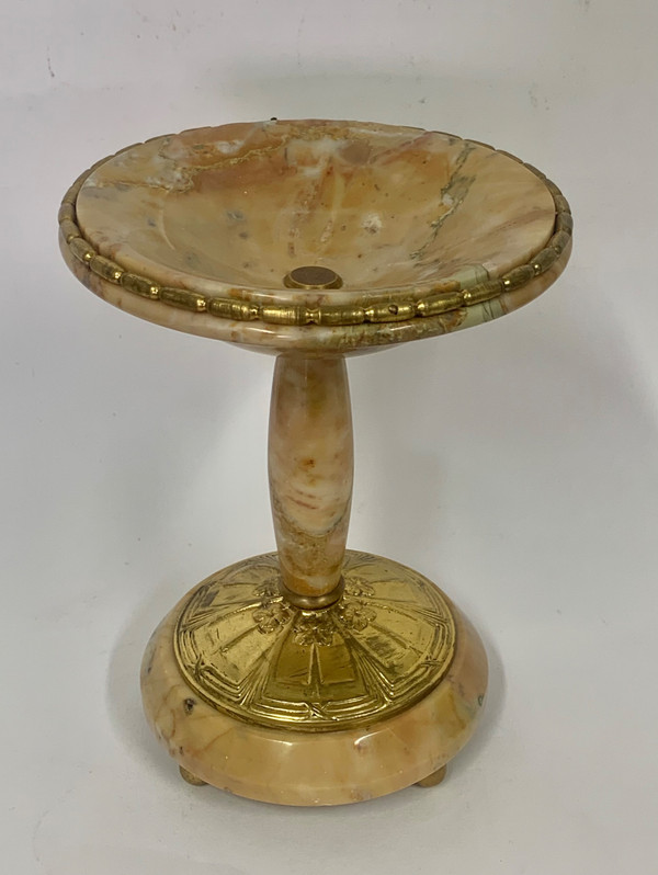 Pair of marble and gilt bronze cassolettes