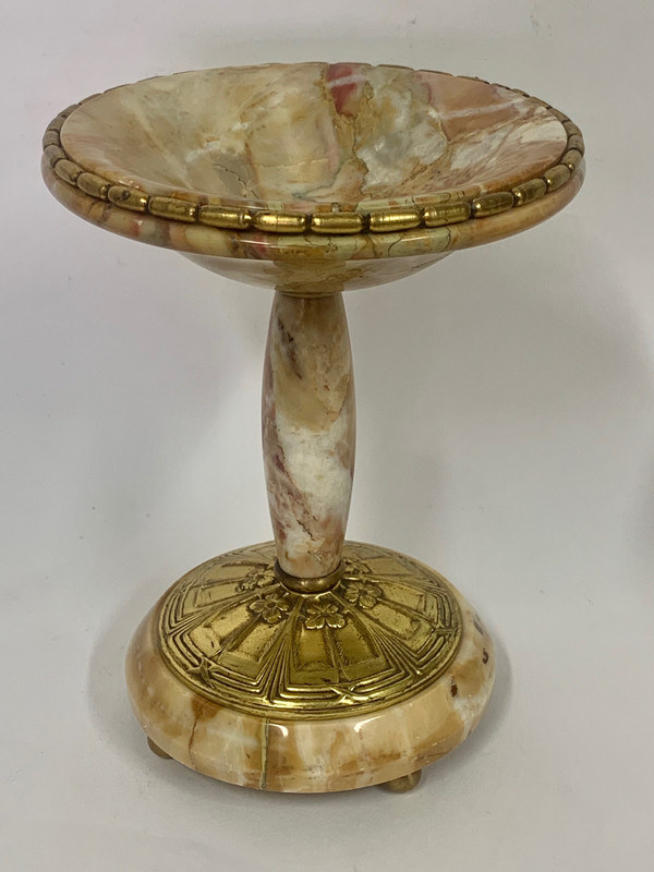 Pair of marble and gilt bronze cassolettes