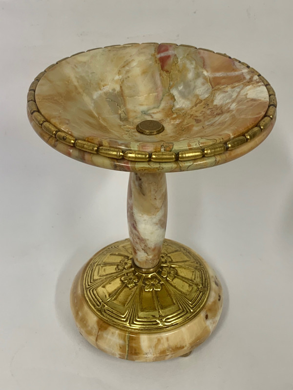 Pair of marble and gilt bronze cassolettes