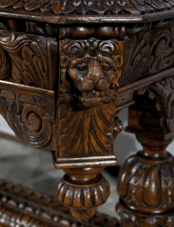 Tavolo da scrivania in stile gotico rinascimentale - Fine XIX secolo