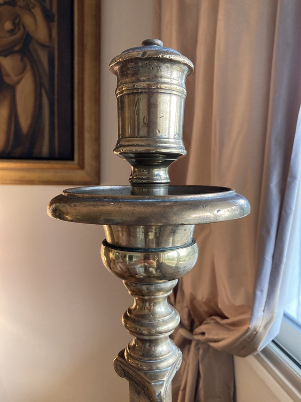 Pair of very large candlesticks - 17th century