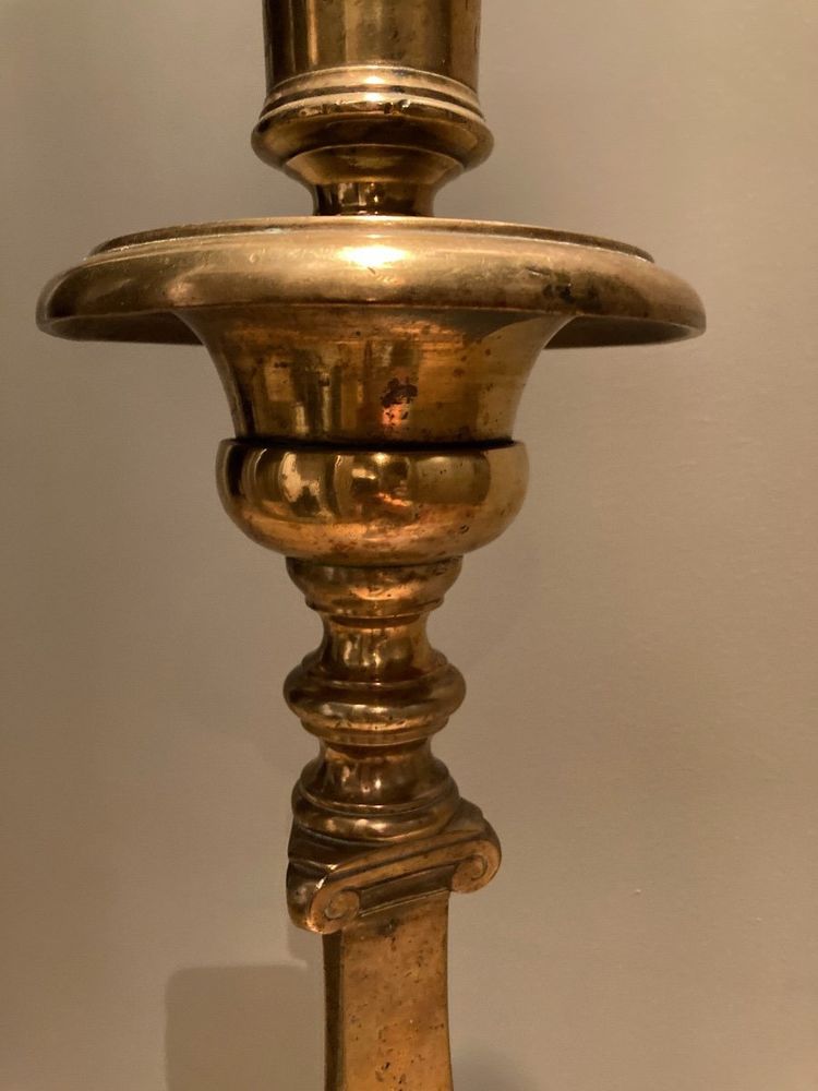 Pair of very large candlesticks - 17th century