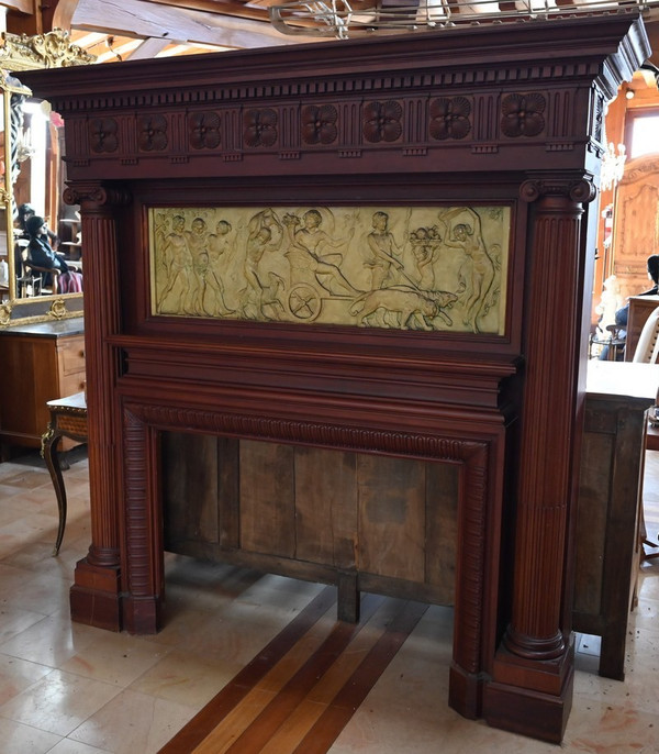 Important Mahogany Castle Fireplace - 2nd part of the 19th century