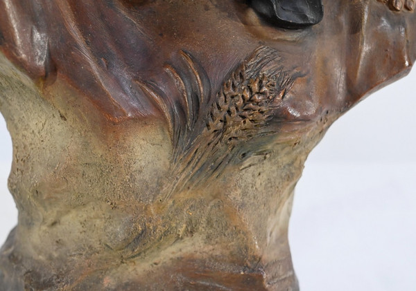 Scultura in terracotta "Le nozze d'oro", firmata E.Ceccarelli - Fine XIX secolo