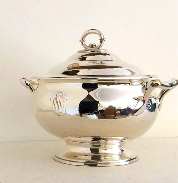 Large Soup Tureen In Silver-Plated Metal - Paquebot Transatlantique Le Brèmes
