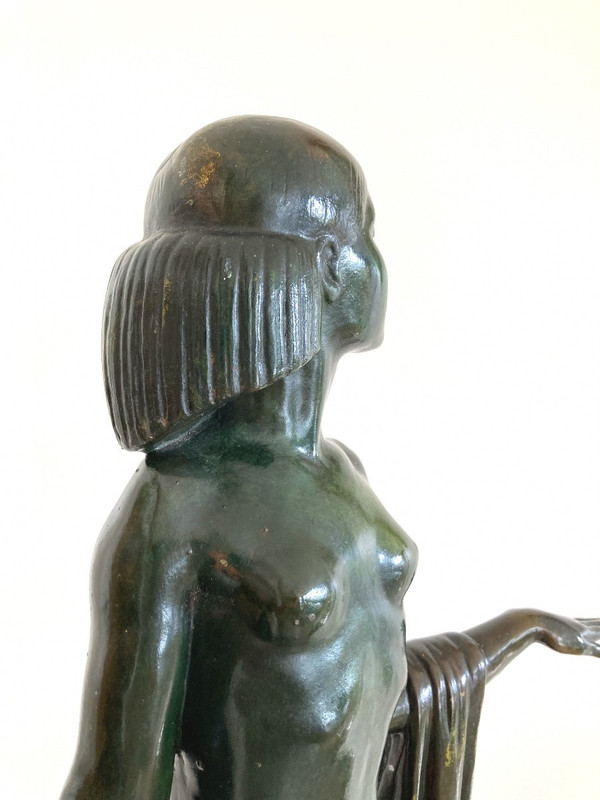 Frauenskulptur Aus Bronze, Signiert Von Marcel Rau (Belgien)