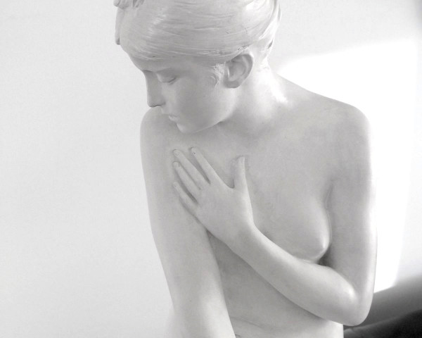 Terrakotta-Skulptur, Nackte Frau, von Paul Hippolyte Delaroche