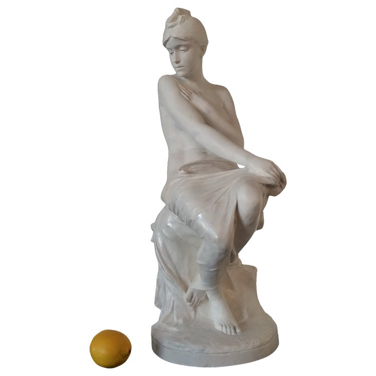 Terrakotta-Skulptur, Nackte Frau, von Paul Hippolyte Delaroche