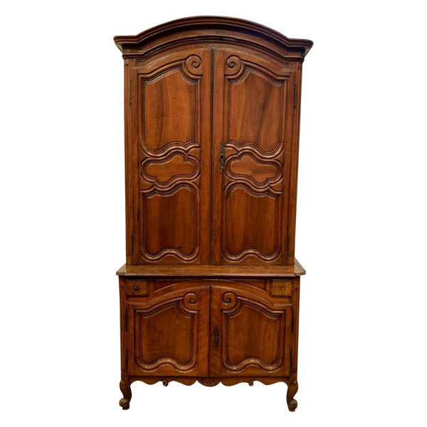 Buffet 2 Corpo Luigi XV In Noce / Mobili Del XVIII Secolo / Mobili Antichi XVIII