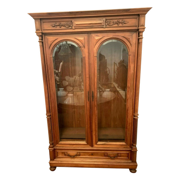 Vitrine Deux Portes En Noyer Massif Vitrine A Colonnes Détachées XIX Siècle