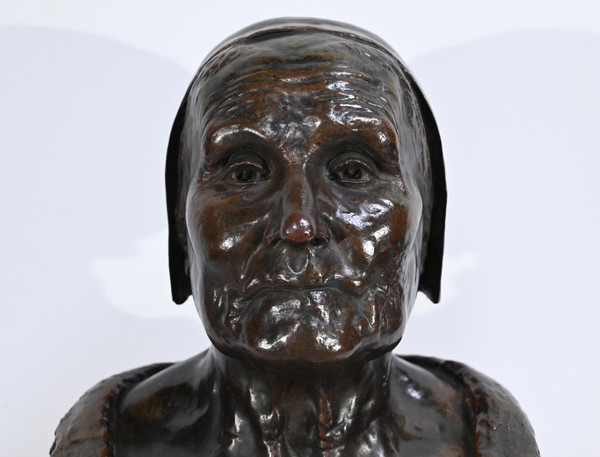 Bedeutende Büste von Bretonne in Bronze, signiert G.Demée – Ende des 19. Jahrhunderts