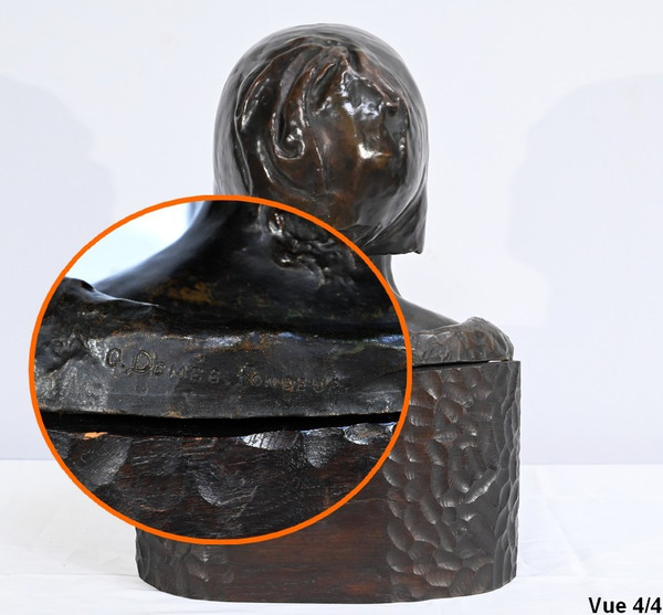 Bedeutende Büste von Bretonne in Bronze, signiert G.Demée – Ende des 19. Jahrhunderts