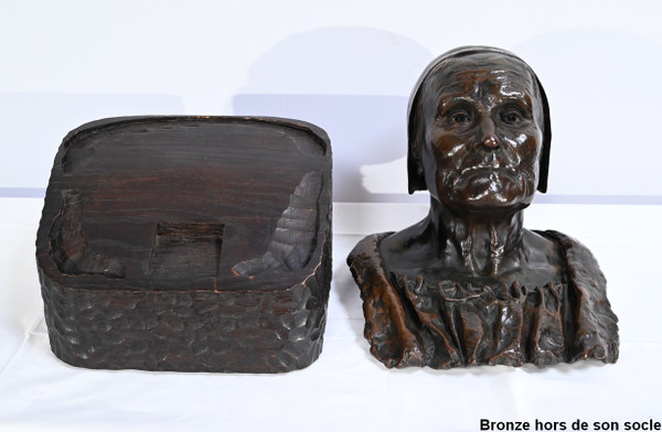 Bedeutende Büste von Bretonne in Bronze, signiert G.Demée – Ende des 19. Jahrhunderts