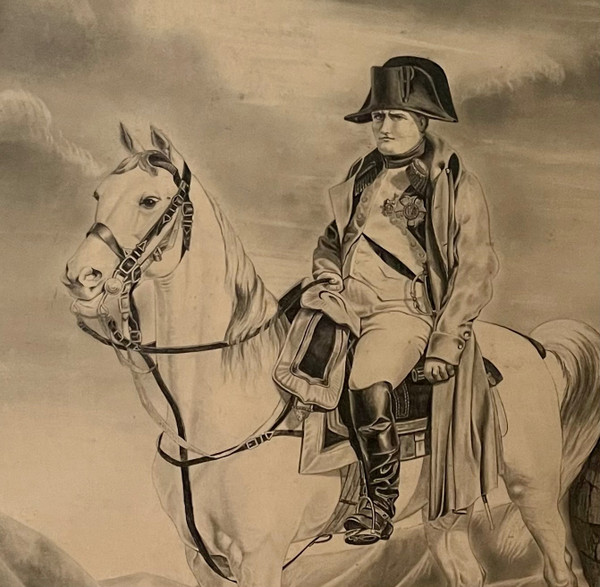 Quadro in Cornice Disegno Napoleone I sul suo cavallo