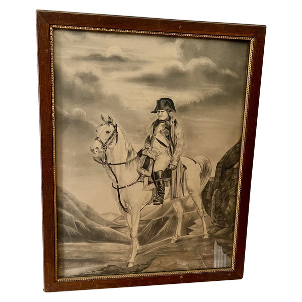 Quadro in Cornice Disegno Napoleone I sul suo cavallo