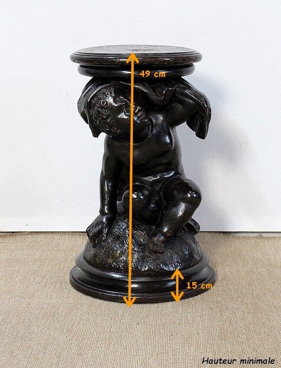 Blackened Patinated Wood Piano Stool - Nineteenth
