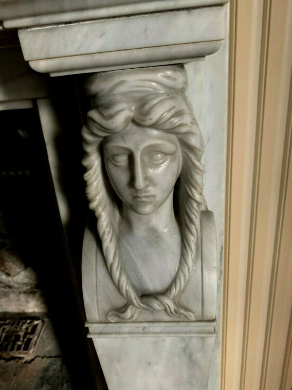 Turquin Blue Marble Empire Style Antique Mantel
