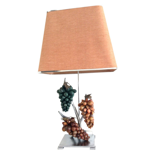 Modern Creation lamp in Carnelian and Agate stones, 1970s