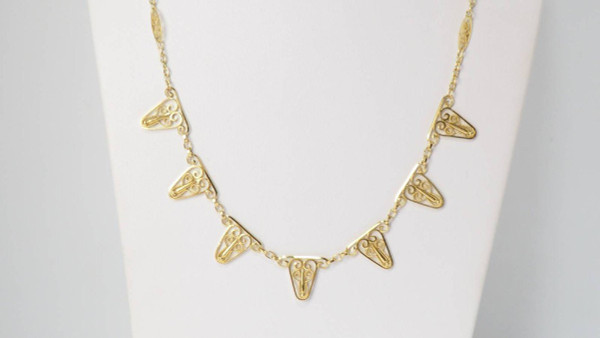Collier Draperie En Or Filigrané