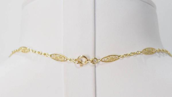 Collier Draperie En Or Filigrané