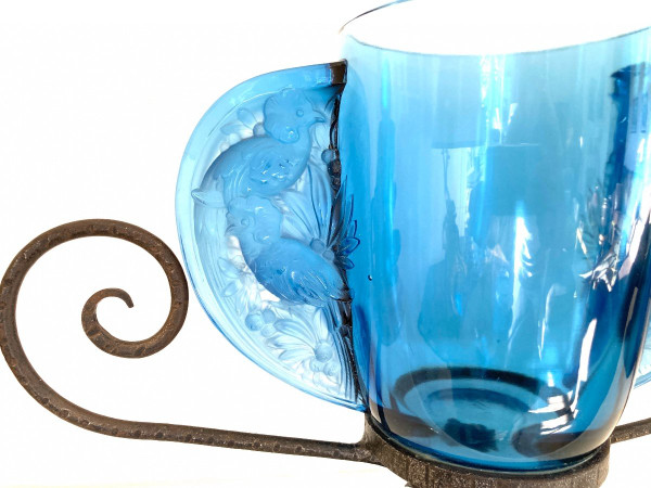 Vase aus gepresstem Glas, von Verlys Frankreich , Art Deco 1940