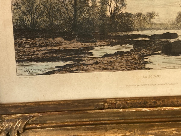 Estampe, La Jouane En Mayenne, Signée De Tancrède Abraham