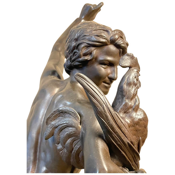  Alexandre FALGUIERE, „Der Sieger im Hahnenkampf“. Bronzeskulptur