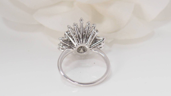 Anello Vintage In Oro Bianco E Diamanti