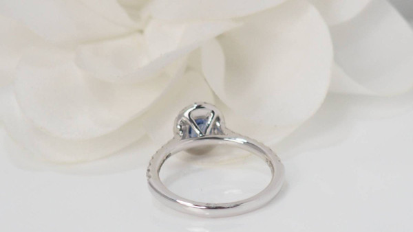 Anello Entourage In Platino, Zaffiro Di Ceylon E Diamanti