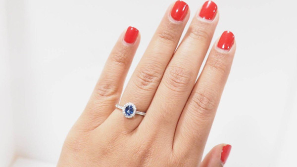Anello Entourage In Platino, Zaffiro Di Ceylon E Diamanti