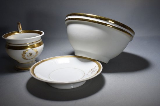 Porcelain Biscuit Cup And Vase A La Marquise De Sévigné