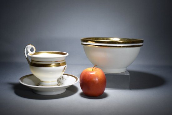 Porcelain Biscuit Cup And Vase A La Marquise De Sévigné