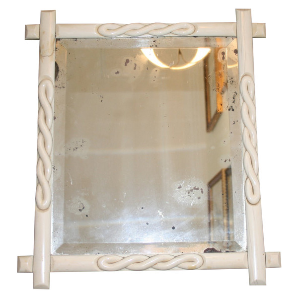 Ivory table mirror, 19th century