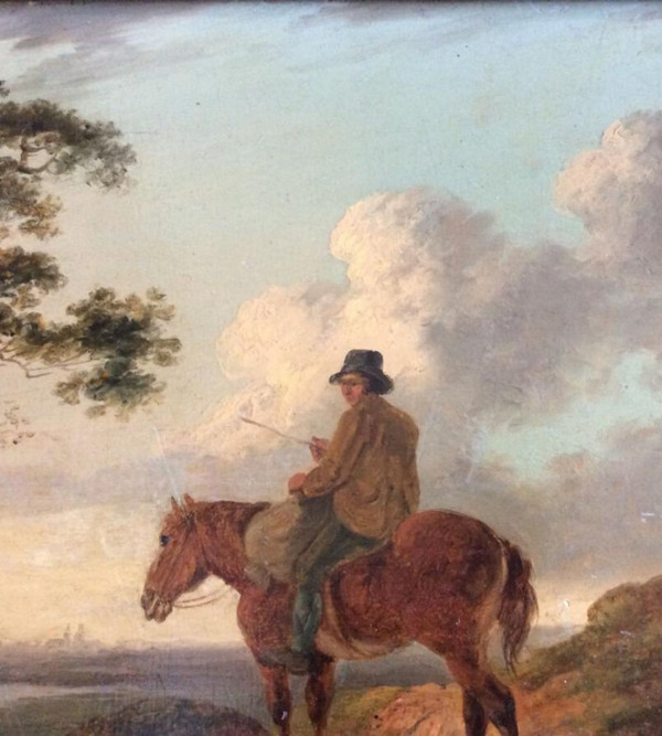 Oil On Panel, The Cavalier - Dutch School, Late 18th