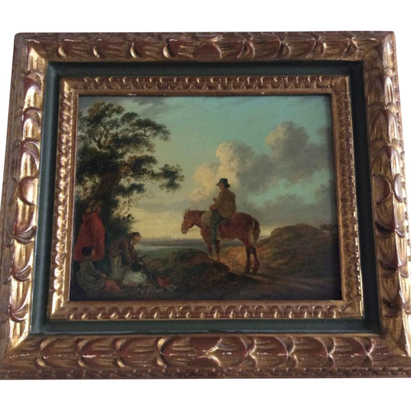 Oil On Panel, The Cavalier - Dutch School, Late 18th
